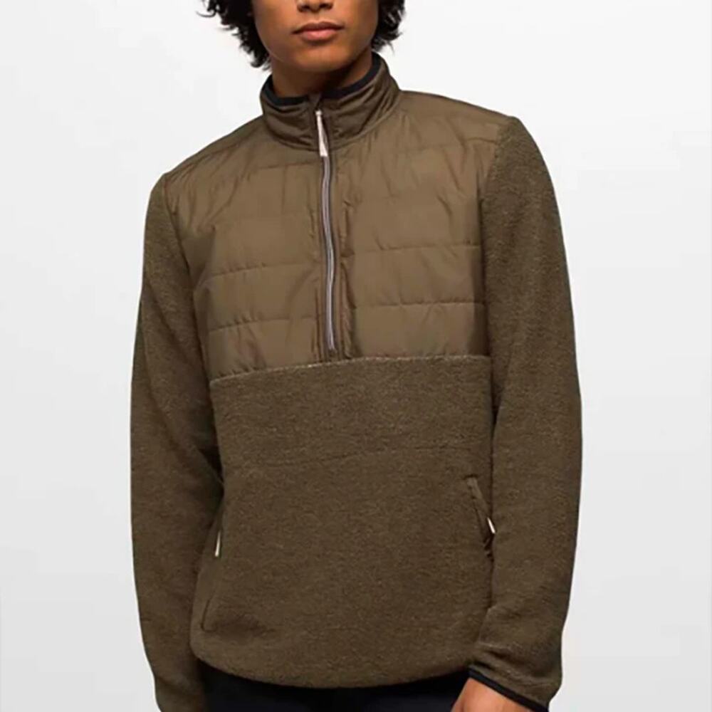 Prana IncrediWool 1/2 Zip Sweater Men's Medium Slate Green Heather Standard Fit